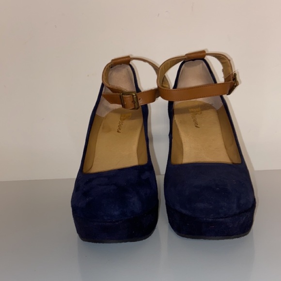 Browns Wedge Sandal Suede Navy - Picture 4 of 8